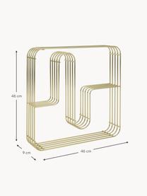 Półka ścienna z metalu Curva, Stal powlekana, Odcienie złotego, błyszczący, S 46 x D 46 cm