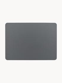 Kunstleren placemats Pik, 2 stuks, Kunstleer (PVC), Donkergrijs, B 33 x L 46 cm