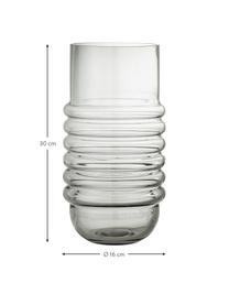 Glasvase Belma in Grau, Glas, Grau, Ø 16 x H 30 cm