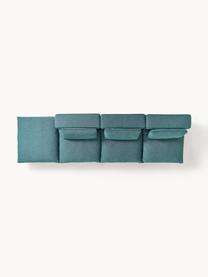 Modulares Ecksofa Felix mit Hocker, Bezug: 100 % Polyester Der strap, Gestell: Massives Kiefern- und Fic, Webstoff Türkisgrün, B 300 x T 210 cm