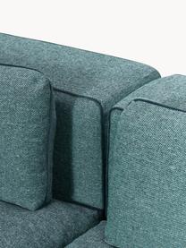 Modulares Ecksofa Felix mit Hocker, Bezug: 100 % Polyester Der strap, Gestell: Massives Kiefern- und Fic, Füße: Kunststoff Dieses Produkt, Webstoff Türkisgrün, B 300 x T 210 cm