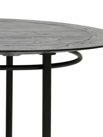 Ovale eettafel Ringding met massief houten blad, 200 x 100 cm, Tafelblad: gelakt sungkaihout, Poten: gecoat metaal, Zwart, B 200 x D 100 cm