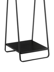 Metall-Kleiderständer Tower, Gestell: Metall, pulverbeschichtet, Schwarz, Dunkles Holz, B 52 x H 140 cm