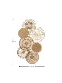 Wandobject Circles van zeegras en katoen, Zeegras, katoen, Beige, wit, B 54 cm x H 90 cm