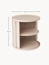 Table de chevet Damien, Plastique, Blanc crème, Ø 32 x haut. 33 cm