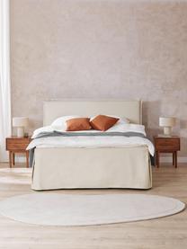 Letto boxspring premium Violet, Materasso: nucleo a 5 zone di molle , Piedini: legno massiccio di betull, Tessuto bianco crema, Larg. 140 x Lung. 200 cm, grado di durezza 2