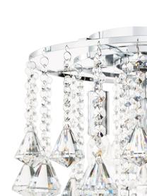 Kristall-Deckenleuchte Dorchester, Baldachin: Metall, verchromt, Dekor: Glas, Transparent, Chromfarben, Ø 40 x H 36 cm