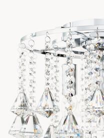 Kristalglazen plafondlamp Dorchester, Baldakijn: verchroomd metaal, Decoratie: glas, Transparant, chroomkleurig, Ø 40 x H 36 cm