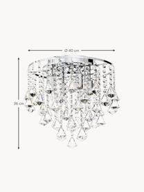 Lámpara araña de cristales Dorchester, Anclaje: metal cromado, Transparente, cromo, Ø 40 x Al 36 cm