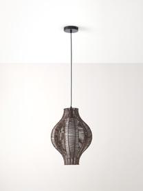 Boho závěsné svítidlo z ratanu Malena, Tmavě hnědá, Ø 35 cm, V 150 cm