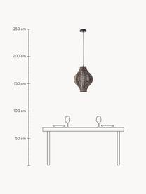 Boho závěsné svítidlo z ratanu Malena, Tmavě hnědá, Ø 35 cm, V 150 cm