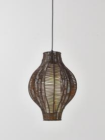 Hanglamp Malena van rotan, Lampenkap: 100% rotan, Baldakijn: metaal, gepoedercoat, Goudkleurig, Ø 35 x H 45 cm