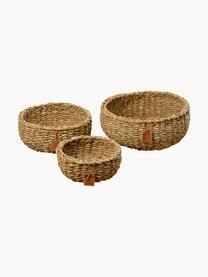 Set de cestas de seegras, 3er-Set, Jacinto de agua, Beige, Set de diferentes tamaños