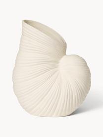 Vase Shell in Muschel-Form, H 27 cm, Steinzeug, glasiert, Off White, B 22 x H 27 cm