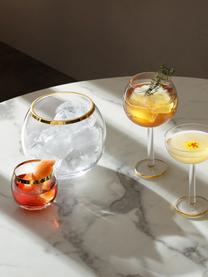 Verres à cocktail soufflés bouche Luca, 2 pièces, Verre, Transparent, doré, Ø 9 x haut. 8 cm, 330 ml