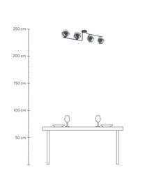 Velké designové stropní svítidlo ze skla Marojales, Černá, šedá, transparentní, Š 122 cm, V 28 cm