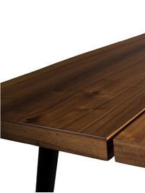 Eettafel Alagon met boomrand design, verkrijgbaar in verschillende maten, Tafelblad: MDF, walnoothoutfineer, g, Poten: gepoedercoat staal, Walnoothoutfineer, B 160 x D 90 cm