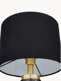 Lampe à poser en marbre Miranda, Or laiton, marbré noir, Ø 28 x haut. 48 cm