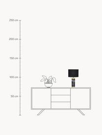 Stolová lampa s mramorovým podstavcom Miranda, Mosadzné odtiene, čierna mramorovaná, Ø 28 x V 48 cm