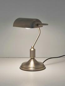 Kleine Retro-Schreibtischlampe Bank aus Metall, Lampenschirm: Metall, beschichtet, Messingfarben, B 22 x H 34 cm