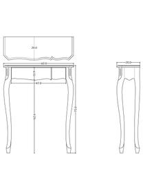 Consola Harpe, Tablero de fibras de densidad media (MDF), Blanco, An 60 x F 20 cm