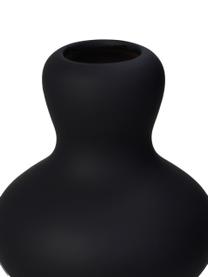 Jarrón con forma orgánica de diseño Fine, Gres, Negro, Ø 14 x Al 20 cm