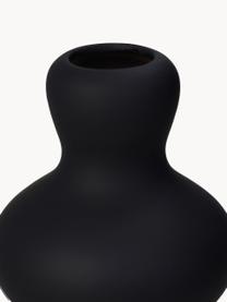 Vase design de forme organique Fine, haut. 20 cm, Grès cérame, Noir, Ø 14 x haut. 20 cm