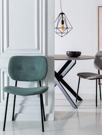 Čalouněná židle Oprah, Tyrkysová, černá, Š 56 cm, H 52 cm