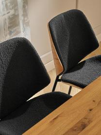 Sillas de madera en tejido bouclé Tamara, 2 uds., Tapizado: tejido bouclé (100% polié, Asiento: madera contrachapada con , Patas: metal con pintura en polv, Bouclé negro, An 47 x F 60 cm