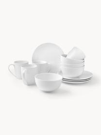 Komplet naczyń śniadaniowych z porcelany Delight Classic, dla 4 osób (12 elem.), Porcelana, Biały, 4 osoby (12 elem.)