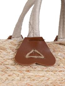 Bolsa de playa artesanal de fibras sintéticas Seaside, Cesta: fibra sintética Asa, Beige, An 34 x Al 29 cm