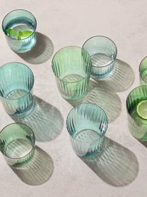 Set 4 bicchieri acqua in vetro soffiato Gemme, Vetro soffiato, Tonalità verde, Ø 8 x Alt. 7 cm