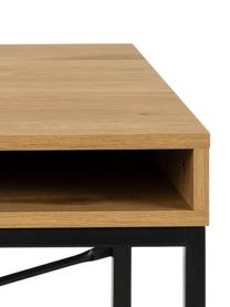 Schreibtisch Seaford, Tischplatte: Mitteldichte Holzfaserpla, Gestell: Metall, pulverbeschichtet, Holzoptik, Schwarz, B 140 x T 58 cm