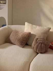 Housse de coussin en tissu peluche Dotty, 100 % polyester (tissu peluche), Nougat, larg. 30 x long. 50 cm