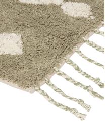 Badmat Fauve met boho patroon en kwastjes in beige/wit, 100% katoen, Beige, wit, 50 x 70 cm