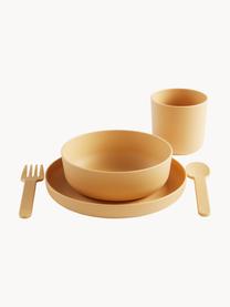 Kinderserviesset Sassen, 5-delig, PLA (biobased plastic), Zonnengeel, Set in verschillende groottes