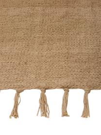 Tappeto sottile in cotone tessuto a mano Agneta, 100% cotone, Marrone chiaro, Larg. 70 x Lung. 140 cm (taglia XS)