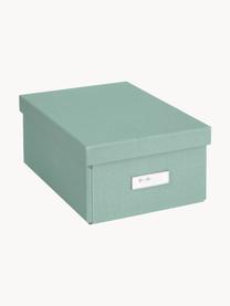Faltbare Aufbewahrungsbox Karin, B 23 x T 32 cm, Canvas, fester Karton, Salbeigrün, B 23 x T 32 cm