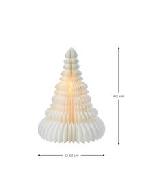 Dekorativní LED stromeček z papíru Wish, Papír, Krémově bílá, Ø 32 cm, V 40 cm