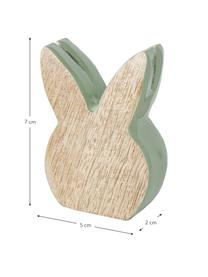 Objet déco lapin de Pâques en bois Liloja, 2 élém., Bois, enduit, Bois, vert, blanc, larg. 5 x haut. 7 cm