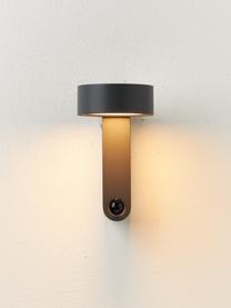 Malé nástenné LED svietidlo Toggle, Lakovaný hliník, Matná antracitová, Š 10 x V 17 cm