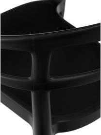 Krzesło z tworzywa sztucznego z podłokietnikami Rodi, 2 szt., Polipropylen, Czarny, S 52 x G 57 cm