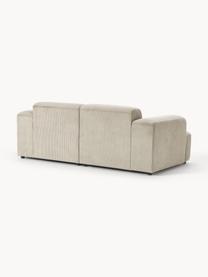 Sofa ze sztruksu Melva (2-osobowa), Tapicerka: sztruks (92% poliester, 8, Stelaż: lite drewno sosnowe, cert, Nogi: tworzywo sztuczne, Jasnobeżowy sztruks, S 198 x G 101 cm