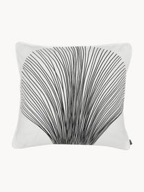 Housse de coussin 50x50 pur coton Thiago, 100 % coton, Blanc, noir, larg. 50 x long. 50 cm