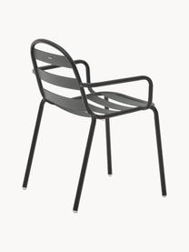Sedia con braccioli da giardino Joncols, Alluminio verniciato a polvere, Antracite, Larg. 61 x Prof. 58 cm