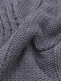 Federa arredo fatta a maglia con motivo a rilievo Jonah, 100% cotone, Grigio scuro, Larg. 40 x Lung. 40 cm