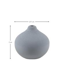 Kleine Vase Perla aus Steingut, Steingut mit Perlglasur, Grau, Ø 7 x H 7 cm