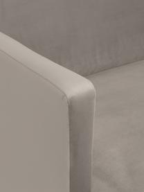 Chaise longue in velluto Fluente, Rivestimento: velluto (copertura in pol, Struttura: legno di pino massiccio, , Piedini: metallo verniciato a polv, Velluto greige, Larg. 202 x Prof. 85 cm, schienale a sinistra