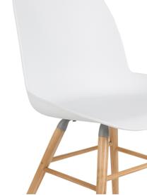 Silla Albert Kuip, Asiento: 100% polipropileno, Patas: madera de fresno, Blanco, An 49 x Al 82 cm