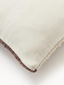 Copricuscino con decoro astratto Jasper, Retro: 100% cotone, Taupe, beige, bianco latte, Larg. 45 x Lung. 45 cm